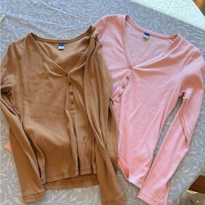 Old Navy Tan Ribbed Tops
